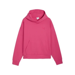 Mens Puma Wardrobe Essentials Boxy Fleece Hoodie, Pink, Size XL, Clothing