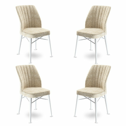 HANAH HOME Set 4 stolice Flex Cream White