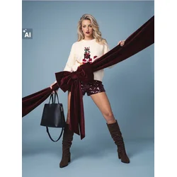 Sinsay - Šorts sa šljokicama - maroon