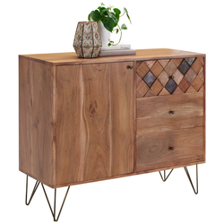 KOMODA 105/88/40 cm boja akacije, bronzana