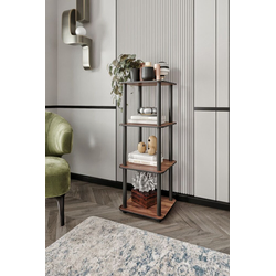 Hanah Home Polica za knjige Bookcase 4 Tiers Square, Orah