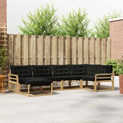 Set vanjskih sofa s jastukom 6 pcs Bijela i crna