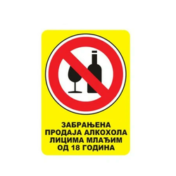 Nalepnica, zabranjena prodaja alkohola, A7 ( 490605 )