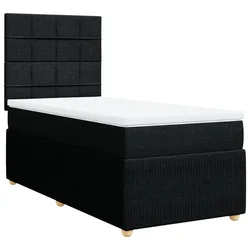 Vidaxl Box spring postelja z vzmetnico črna 100x200 cm blago