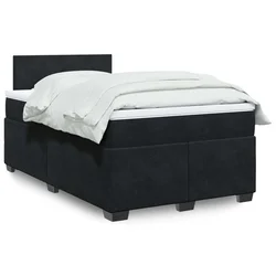 Vidaxl Box spring postelja z vzmetnico črna 120x190 cm žamet
