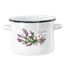 Emajlirani lonec 4,5l 20cm bel dekor levanda 81346