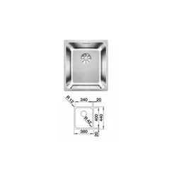 Blanco Sudopera Solis 340-U, 380x440x185mm, Srebrne boje