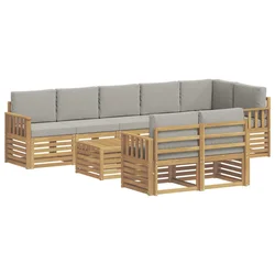 Set vanjskih sofa 8 pcs Bijela i svjetlosiva 59 x 59 x 37 cm