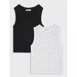 Sinsay - Pamučne majice na bretele 2 pack - šareno