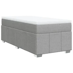 Vidaxl Box spring postelja z vzmetnico svetlo siv 100x200 cm blago