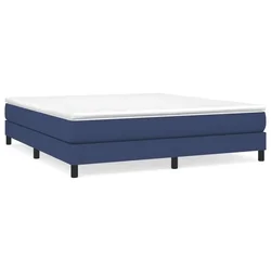 Vidaxl Box spring postelja z vzmetnico modra 180x200 cm blago