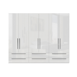 JELA PLAKAR P66/PN - kolekcija Piano - Kristalno bela/Kristalno Bela HG Lak - 272x224x56 cm