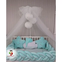 Bubamara037 Pletenica za krevetac, Šestostruka, 120cm, Menta