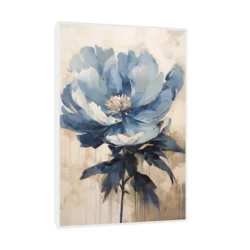 Canvas Slika na platnu Plavi cvet II 30x45cm, Sa ramom, Beli