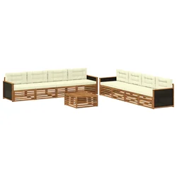 Set vanjskih sofa 9 kom. Prirodna i krem Poliester