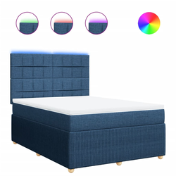 vidaXL vidaXL Box spring postelja z vzmetnico modra 140x200 cm blago, (21304405)