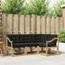 Set vanjskih sofa s jastukom 4 pcs Bijela i crna