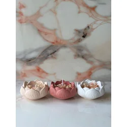 Aberto Design Set Betonskih sveća 29ST, Belo-rozi