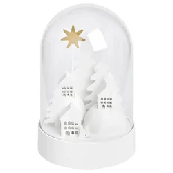 STRALA LED stoni ukras, na baterije zvono/selo bela, 18 cm