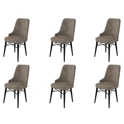 Hanah Home Set stolica Pare, 46x94x46 cm, 6 komada, Crno-smeđe