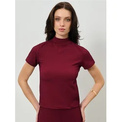 Sinsay - Rebrasta majica - burgundy