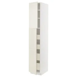 METOD / MAXIMERA Vis.el. s 2 vrata/4 fioke, bela/Bodbyn prljavobela, 40x60x220 cm