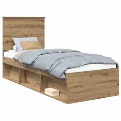Vidaxl Konstrukcija postelje Oreh 75 x 190 cm Masivno borovo les