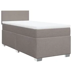 Vidaxl Box spring postelja z vzmetnico taupe 100x200 cm blago