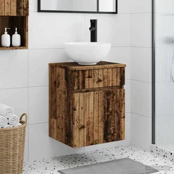 Umivaonik s policom za zid Staro drvo 39 x 35 x 63 cm