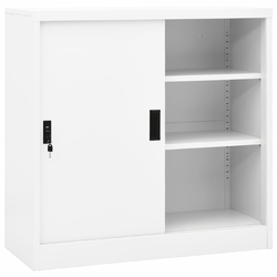 Uredski ormarić s kliznim vratima bijeli 90x40x90 cm čelični