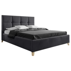 Carryhome OBLAZINJENA POSTELJA 140 cm x 200 cm , tekstil črna