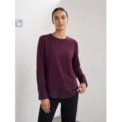 Sinsay - Pamučna bluza sa imitacijom košulje - mahagoni