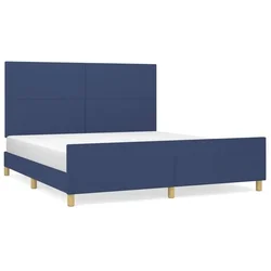 Vidaxl Posteljni okvir brez vzmetnice moder 160x200 cm blago