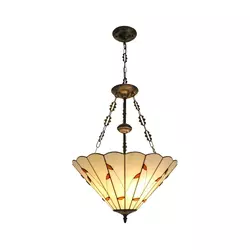Brilagi - Tiffany vitražni luster na lancu FOLIA 3xE27/60W/230V, prečnik 50 cm
