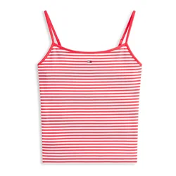 Tommy Jeans Top ESSENTIAL rdeča/bela