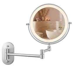Stensko ogledalo LED Glow Chrome