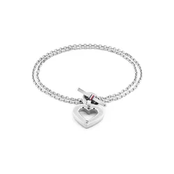 TOMMY HILFIGER Zapestnica TOGGLE HEART srebrna