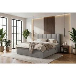 Boxxx POSTELJA Z VZMETNICO 160 cm x 200 cm , tekstil rjavosiva