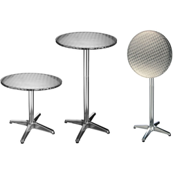 HI HI Zložljiva bistro barska miza iz aluminija okrogla 60x60x(58-115) cm, (20580754)