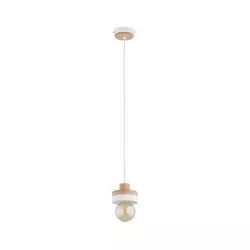 Luster na sajli LARSO 1xE27/15W/230V bela/bež
