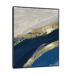Canvas Slika na platnu Zlatna linija I 60x75cm, Sa ramom, Crni