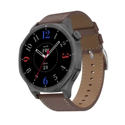 Smart Watch DT5, Crni (crna silikonska i braon kožna narukvica)