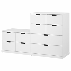 NORDLI Komoda s 10 fioka, bela, 160x99 cm