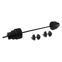 Vinyl Barbell/Dumbbell Set Tunturi, 50 kg