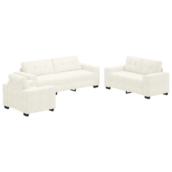 Set sofe 3 pcs Krema 221 x 80 x 80 cm Baršun