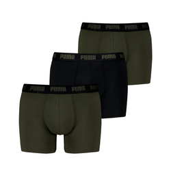 Mens Puma Boxer Briefs 3 Pack, Brown, Size 2, Clothing