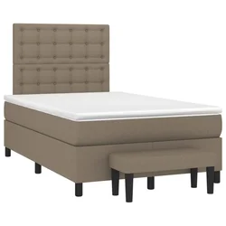 Vidaxl Box spring postelja z vzmetnico taupe 120x190 cm blago