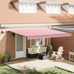 Skrovita tenda Crvena i bijela 450 ×350 cm tkanina