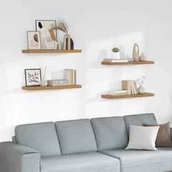Polica na zidu 4 pcs Smeđa 90 x 23,5 x 4 cm Konstruirano drvo