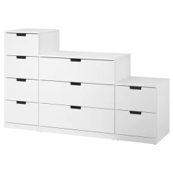 NORDLI Komoda s 9 fioka, bela, 160x99 cm